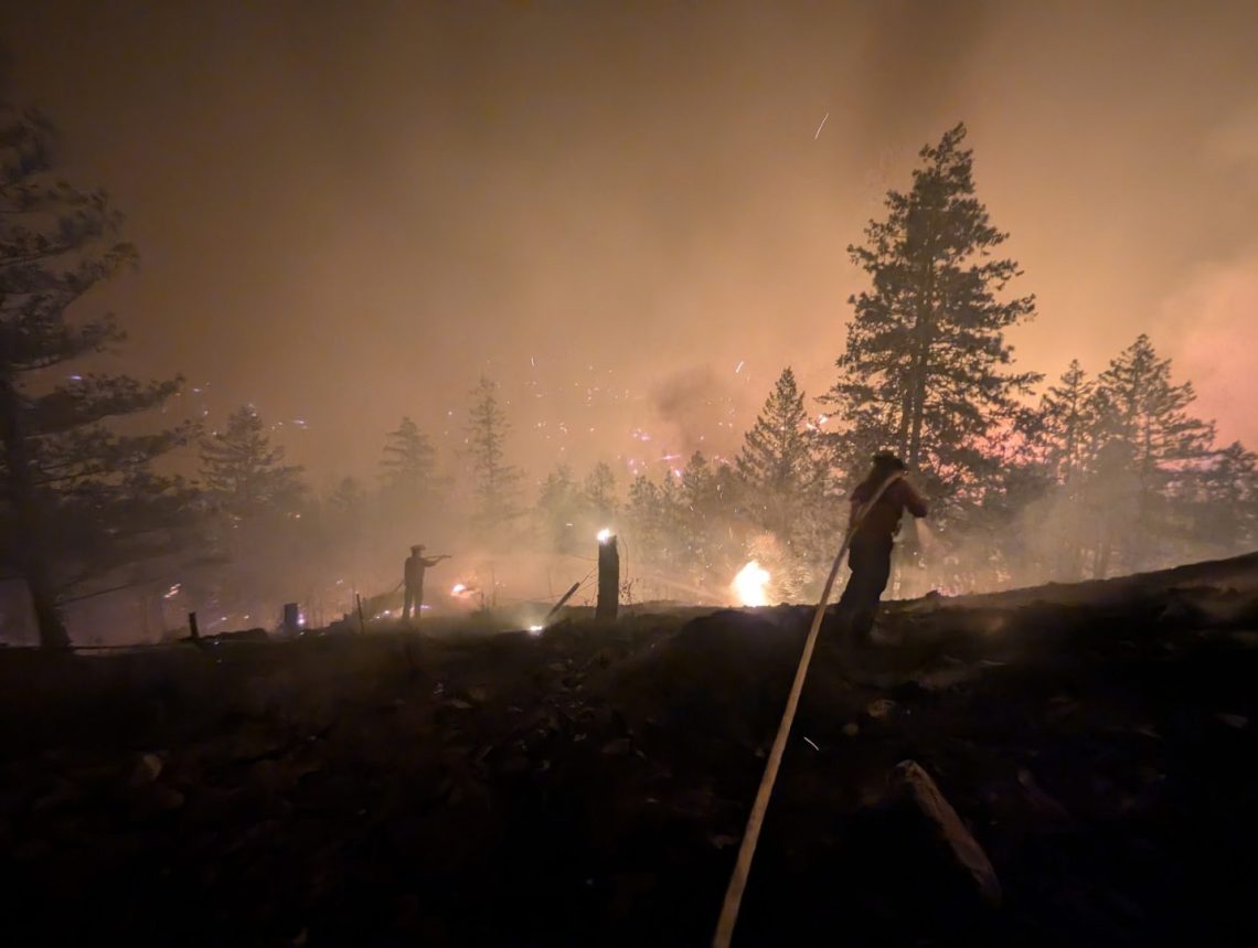 Overnight suppression of the Bald Range fire, Aug. 7, 2026. (BC Wildfire Service)